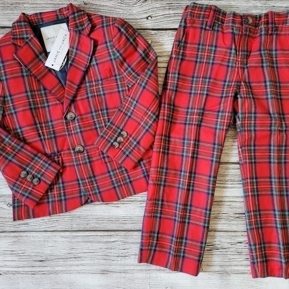 Janie and Jack Christmas Outfit Blazer and Pants 100% Wool NWT - Picture 6 of 6